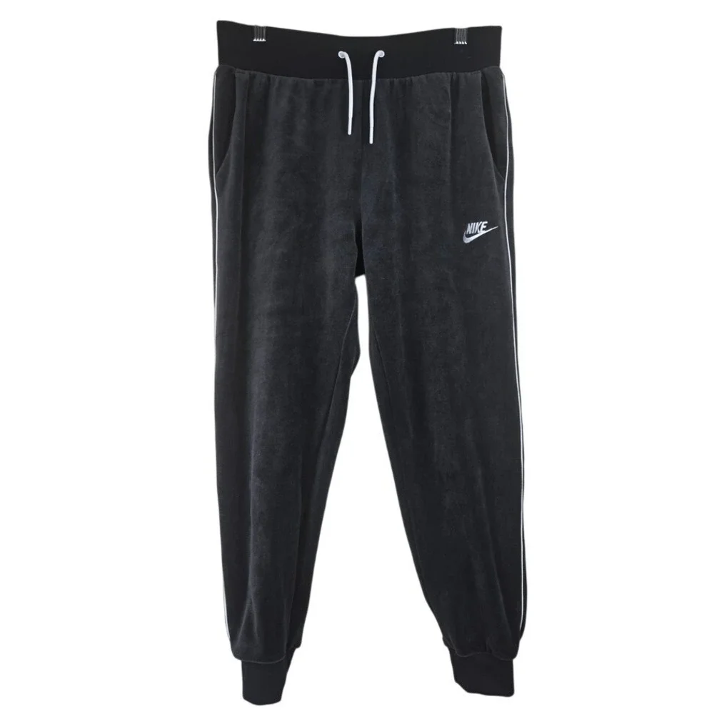 Nike‎ Womens Velour Joggers Size Small Charcoal Gray 90s Streetwear Athleisure
